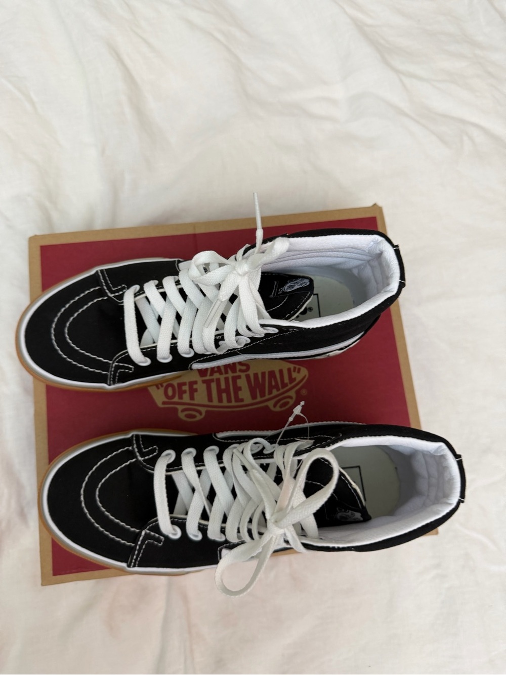 Vans Black & White High-Top Checkerboard Accent Platform Sneakers - Picture 5 of 9